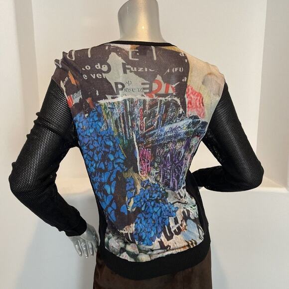 PINKO Print Pattern Top Long Sleeve Size L - Picture 13 of 13